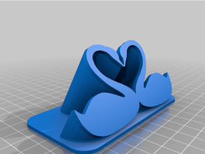 double swan heart valentines day valentine 3d print model - Mito3D