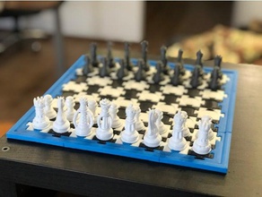 puzzle chess board slots figures 3d print model - Mito3D
