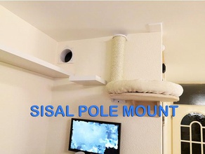 sisal pole wall mounting bracket 11 cm cat climbing mount scratch 3d print model - Mito3D