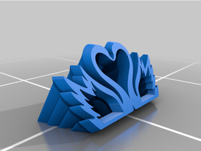 swan heart valentine 3d print model - Mito3D