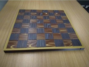 travel-size woodgrain checkers set 3d print model - Mito3D