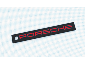 porsche text key chain keychain 3d print model - Mito3D
