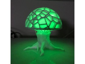 voronoi cogumelo tronco de árvore remix fungos o fungo lâmpada luz 3d print model - Mito3D