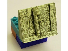 montini Maya maskesi yan lego uyumlu bıraktı sanat blok bouwstenen tuğla briques yapı taşları oyma maske Tapınağı 3d print model - Mito3D
