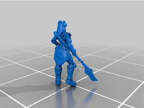 angry amazon lady dnd miniature miniatures warrior 3d print model - Mito3D