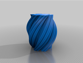 twistet floco de neve koch vaso - diferentes níveis 3d print model - Mito3D