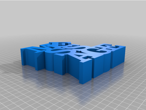 my customized variable word sculpture 3d print model - Mito3D