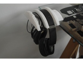 headphones desk support audiculares cascos espa&ntilde headphone holder stand spain under 3d print model - Mito3D