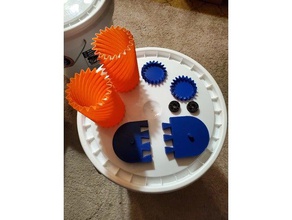 vase mode helical gear cups bearing 3d print model - Mito3D