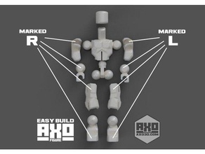 axo 12 easy build - quick print action figure figurine 3d print model - Mito3D