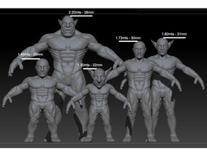 Ortaçağ fantezi taban modelleri karakterler 3d heykel temel modeller cüce elve erramir cin insan ork wargames zbrush 3d print model - Mito3D