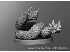amphisbaena dnd dungeons dragons tabletop 3d print model - Mito3D