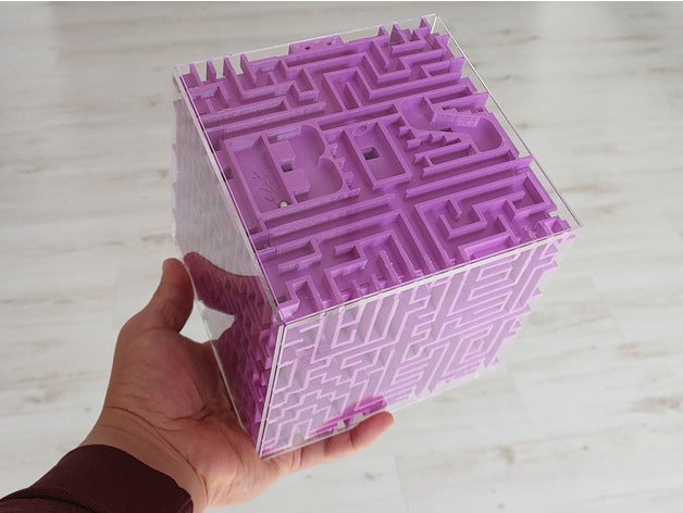 Labyrinth Würfel-plus-i 5 'bts' 3d-Labyrinth 3d-puzzle Armee brain teaser bts Labyrinth-Würfel Labyrinth-box puzzle 3D print model - Mito3D