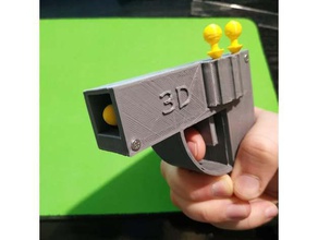 working toy gun fully 3d printed spring rubber band pistol 3d print model - Mito3D