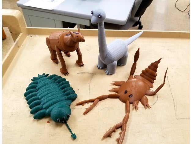 une espèce préhistorique projet 2020 animaux bothriolepsis eurypterid eurypteris fossile plesiosaurus mer scorpion trilobite wiwaxia 3D print model - Mito3D
