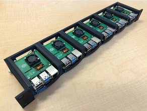 raspberry pi 4 1u rack-mount staffa raspberru di caso pi, monte 3d print model - Mito3D