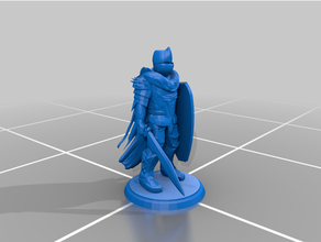 remixed evil knight dnd miniature dungeons dragons pathfinder mini 3d print model - Mito3D