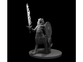 liontaur le mdn miniature donjons dragons 3d print model - Mito3D