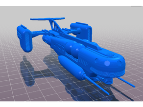 balena art deco mondi esterni spazio astronave starship 3d print model - Mito3D