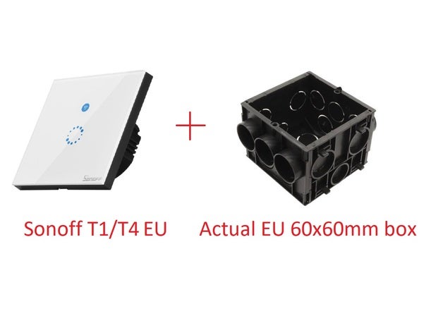 sonoff t1 t4 ue caja de montaje adaptador helia q rango 3D print model - Mito3D