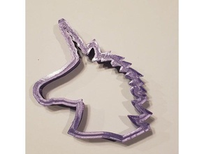 unicorn head cookie cutter 3d print model - Mito3D