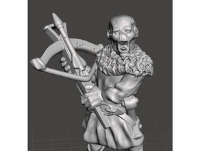 zombie crossbowman dnd miniature 28mm undead 3d print model - Mito3D