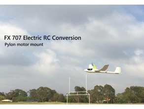 fx707 glider rc conversion motor pylon mount flybear motormount gliders plane 3d print model - Mito3D