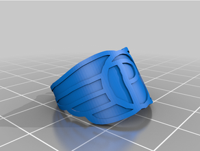 flying p racing ring family jewelry logo simple trinket unique 3d print model - Mito3D