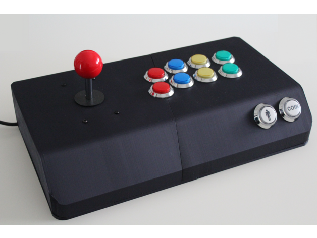 arcade stick 80 8bit bit el gabinete caso de la moneda cómodo equipo controlador escritorio juego los juegos azar gran tamaño máquina edad retro retroarch retropie video vintage 3D print model - Mito3D