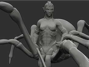 drider - d&d minyatür 28 mm 54 yaratık darkelf dnd mini drow elf canavar pathfinder rol yapma örümcek spiderwoman masa üstü 3d print model - Mito3D