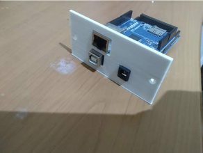 arduino mega + eth-shild-rack-mount ethernet Montageplatte rack 3d print model - Mito3D