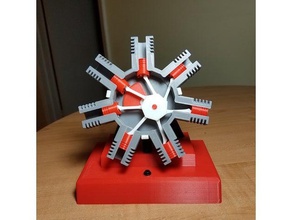 base 7 cilindro motore radiale 3d print model - Mito3D