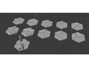 hex quest world mapping system - addon roads cobblestone d&d dnd mini miniature tiles dungeon master expandable grid hexagon hills kingmaker landscape map maps scenery overworld path pathfinder road street swamp worldbuilding 3d print model - Mito3D