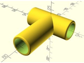 tee longer tube 3d print model - Mito3D