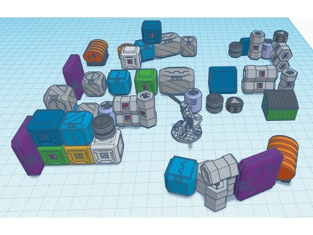 sci fi de la estación colonia espacial dispersión del terreno 28mm scifi starfinder starwars wargaming 3D print model - Mito3D