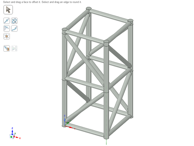 truss - square base stapelbar treli&ccedil Dreieck Bruchband 3D print model - Mito3D