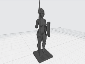 cavaliere donna mideval nsfw nudo femminile soldato 3d print model - Mito3D