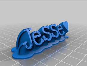 il mio personalizzato spazzare 2-linea targhetta testo jesse su misura 3d print model - Mito3D