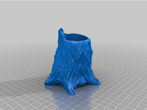 tree stump pencil holder pen treestump 3d print model - Mito3D