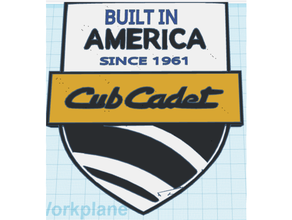 cub cadet-built america plaque built cadet lawn tractor 3d print model - Mito3D