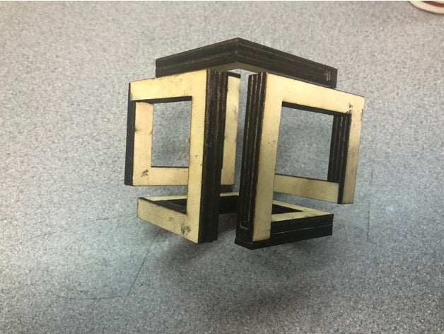 lasercut infinity cube 3d puzzle k40 laser cutter 3D print model - Mito3D