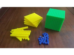 küp kutu montessori cubos sumar kutusu centenas cubo decenas yüzlerce millares on binlerce birimler 3d print model - Mito3D