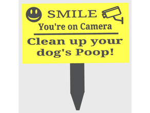 pick up dog's poop sign dog 3d print model - Mito3D