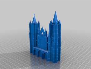 fachada catedral leon 3d print model - Mito3D