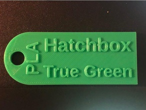 filament tag - hatchbox true green customized 3d print model - Mito3D