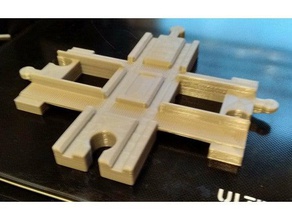 lego duplo track crossing wooden train 3d print model - Mito3D