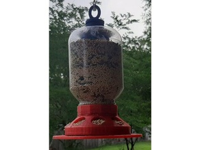 alimentador de aves perca - amplia y regular la boca tarros cristal comedero pájaros el tarro mason jar ancha 3d print model - Mito3D