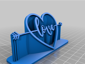 el amor de flecha en corazón la decoración día san valentín 3d print model - Mito3D
