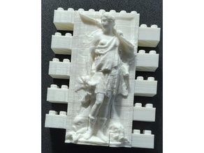 montini diana goddess ocean wall set lego compatible art block bouwstenen bricks briques building blocks figure relief sculpture 3d print model - Mito3D
