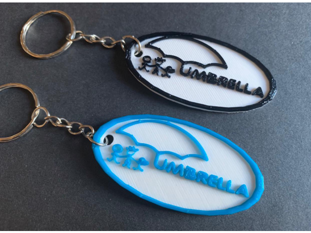 umbrella keychain keyring 3D print model - Mito3D